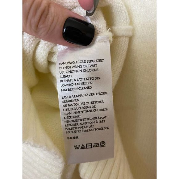Anthropologie | Mock Turtleneck Cable Knit Cream Sweater Size L - Picture 6 of 7